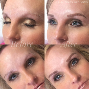 Before and after microblading
